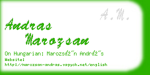 andras marozsan business card